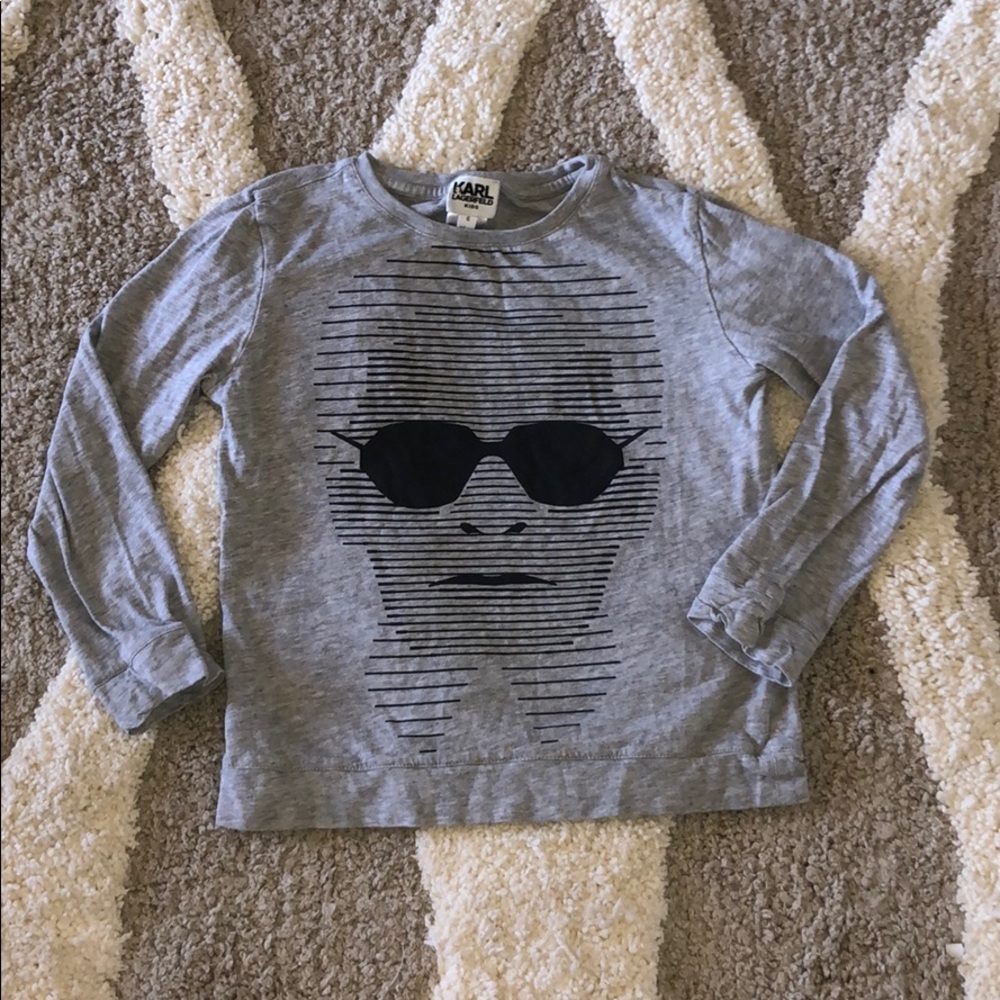 KARL LAGERFELD kids long sleeved grey shirt size 6